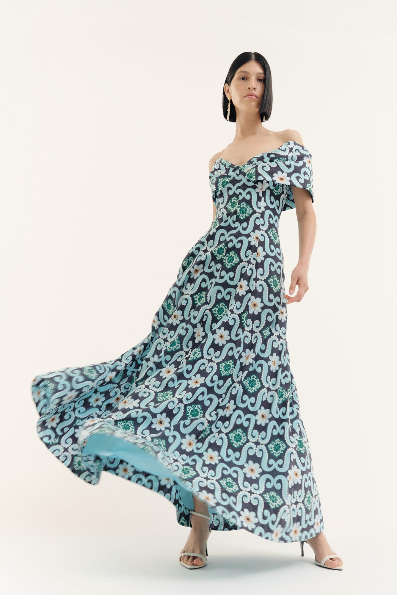 ◆LORETA◆Mimosa Gown ロングドレス 送料込 即納ドレス あす楽 morax マーメイドドレス シルバー S M L XL