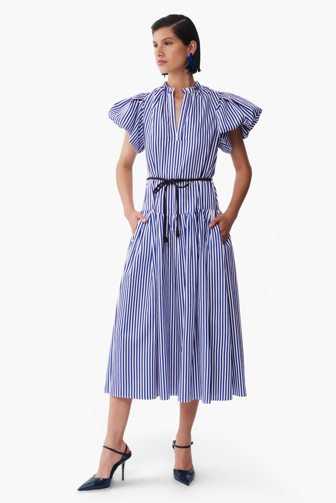 Gabo Dress in Lineas Azules Print