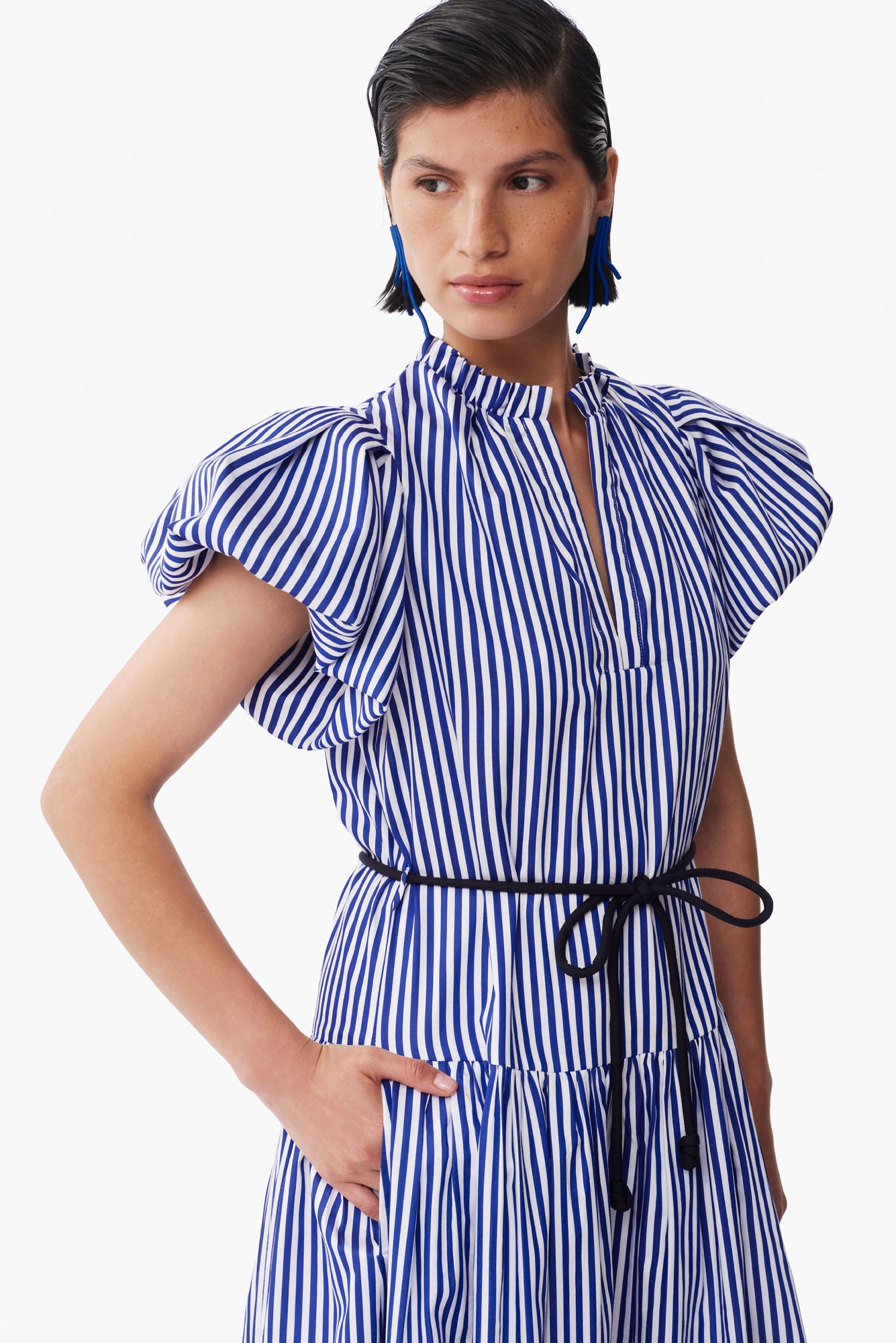 Gabo Dress in Lineas Azules Print