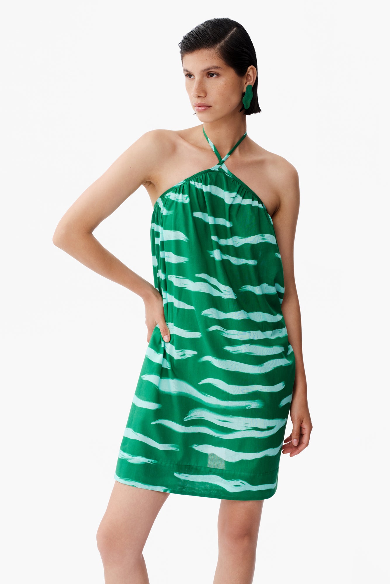 Isla Dress in Litoral Verde Print