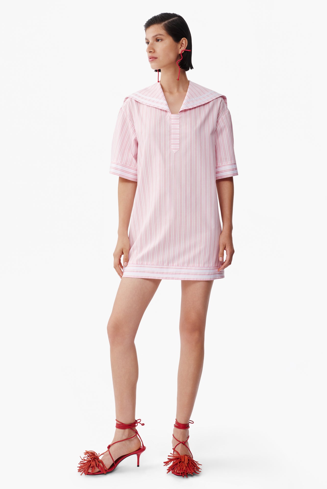 Bahia Dress in Lineas Rojas Print