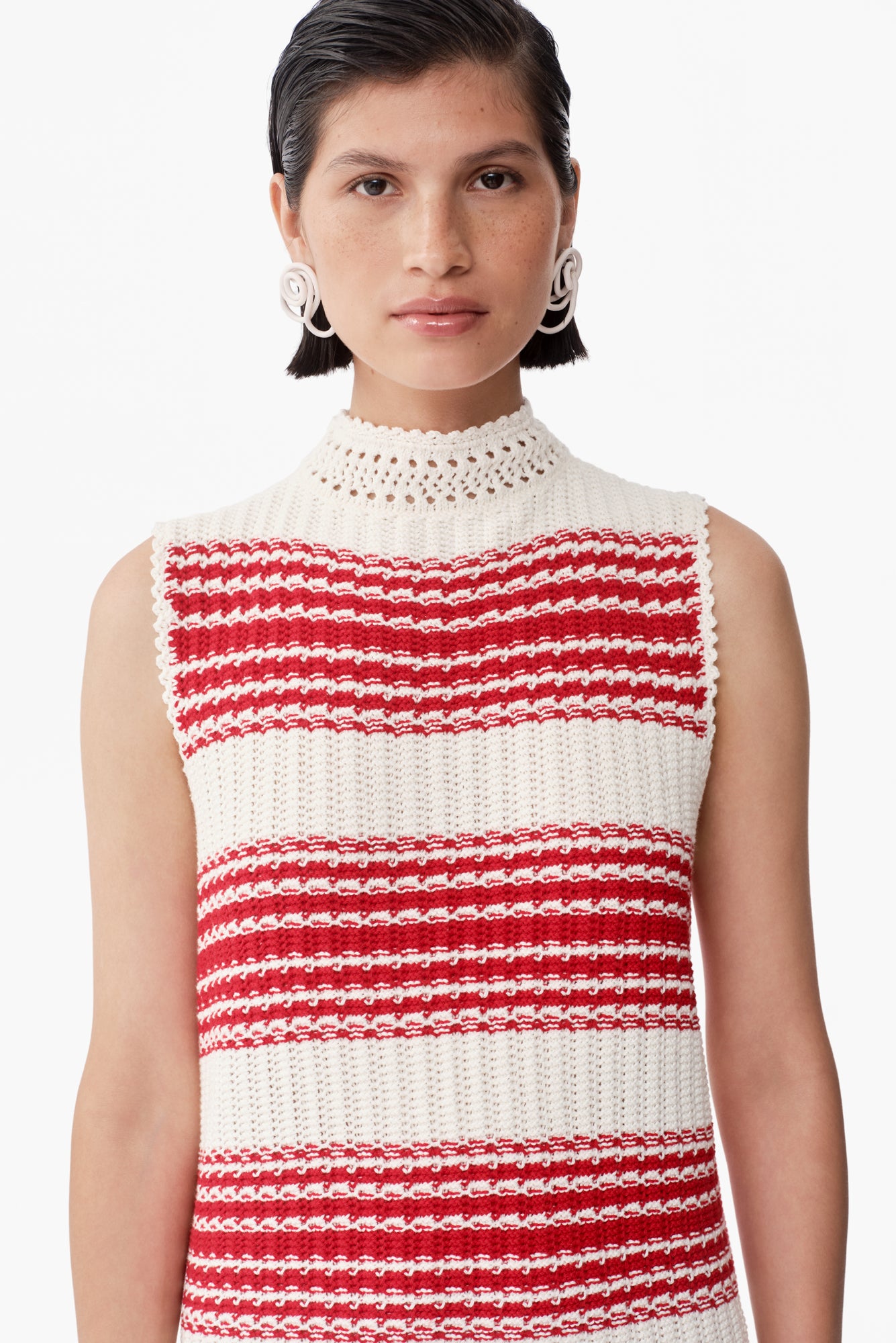 Moray Dress in Red / White