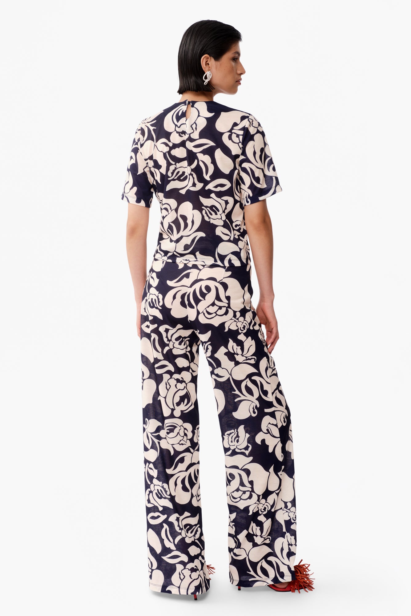 Dakota Top in Flora Navy Print