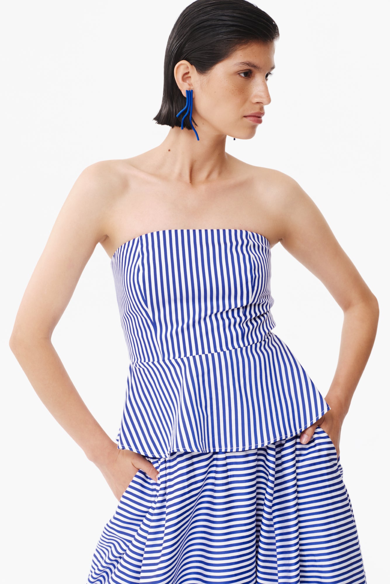 Gaviota Top in Lineas Azules Print