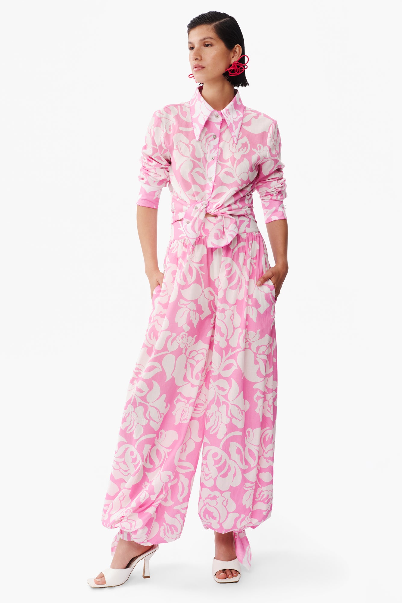 Carmela Blouse in Flora Pink Print