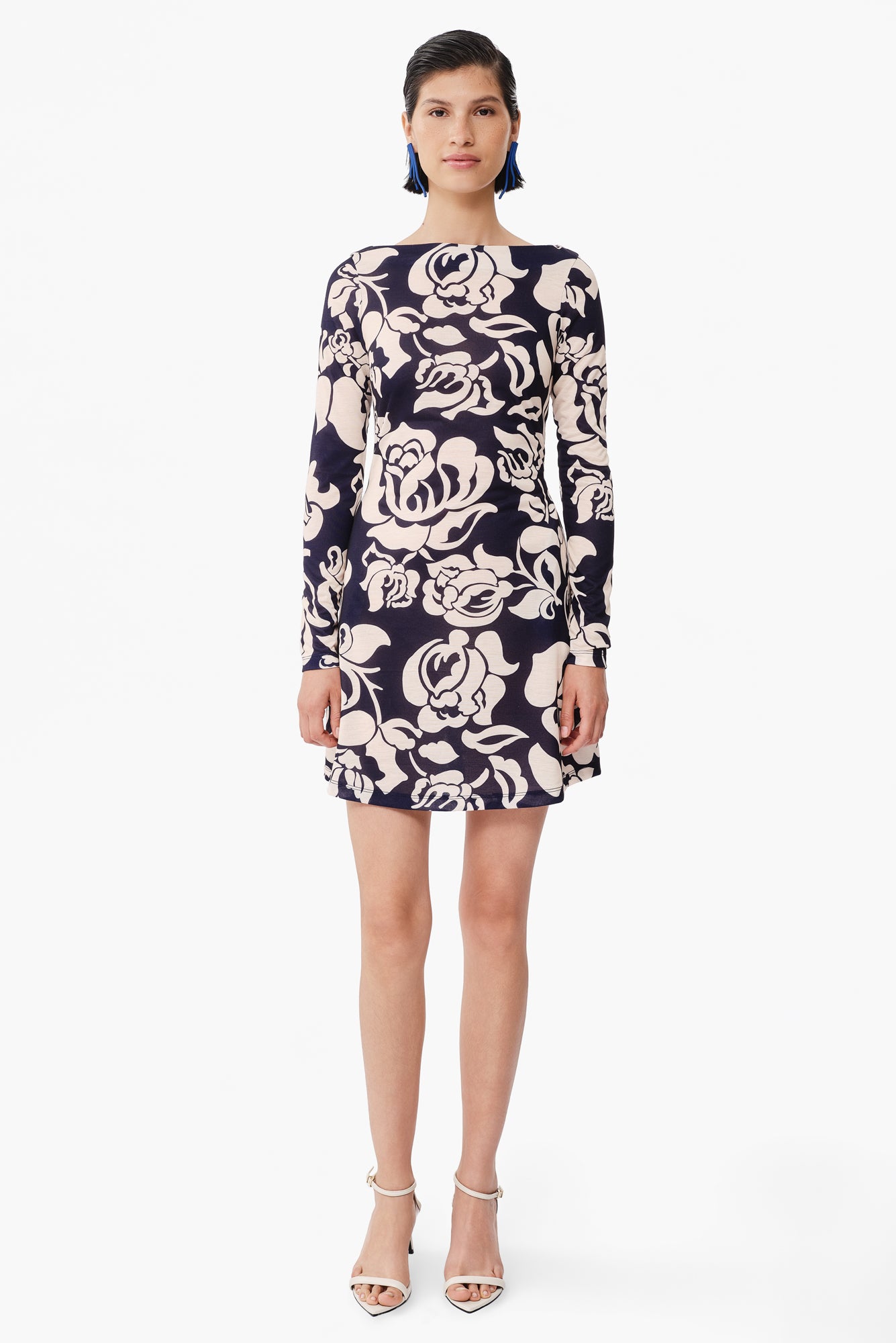 Rubi Dress in Flora Navy Print