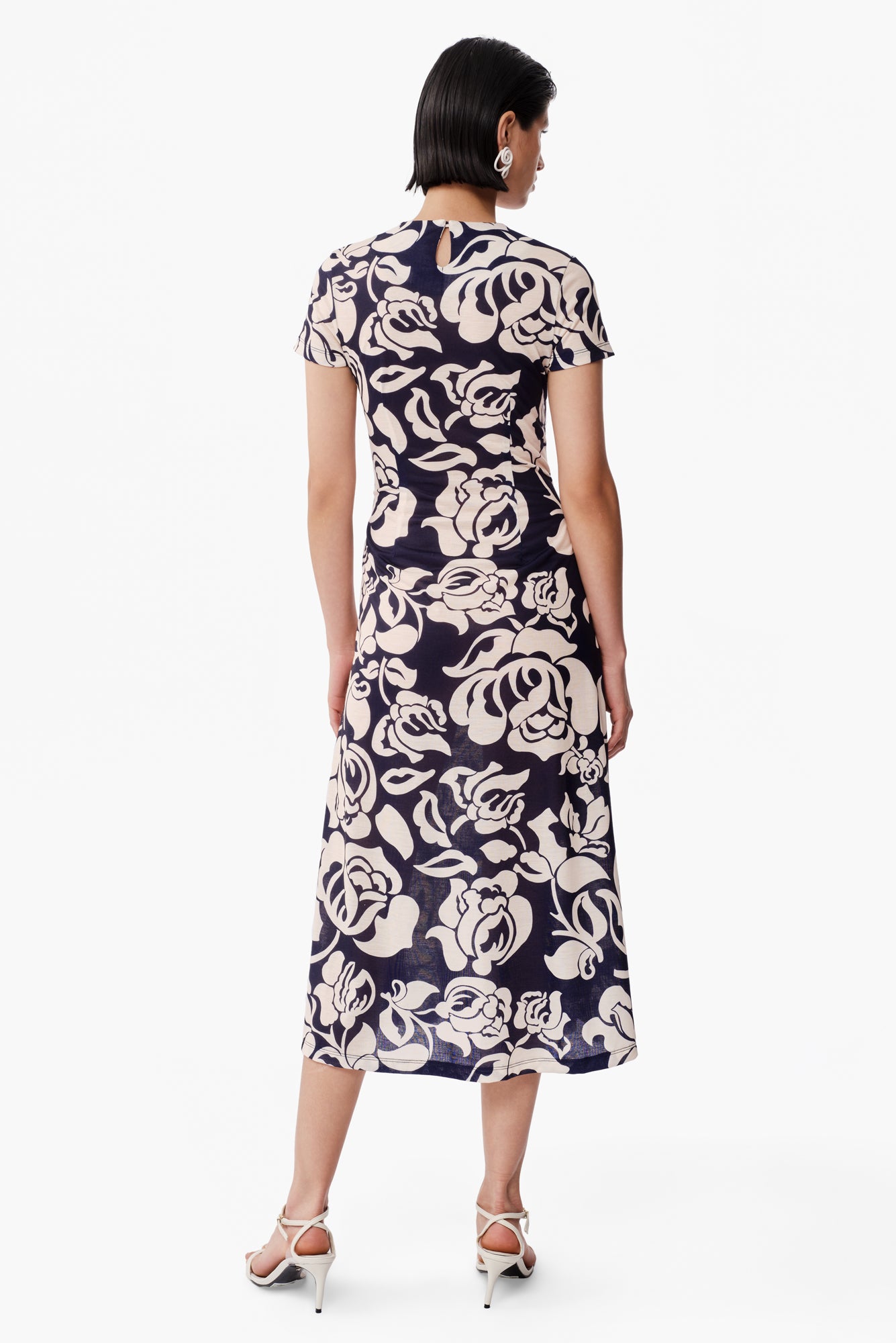 Marimba Dress in Flora Navy Print