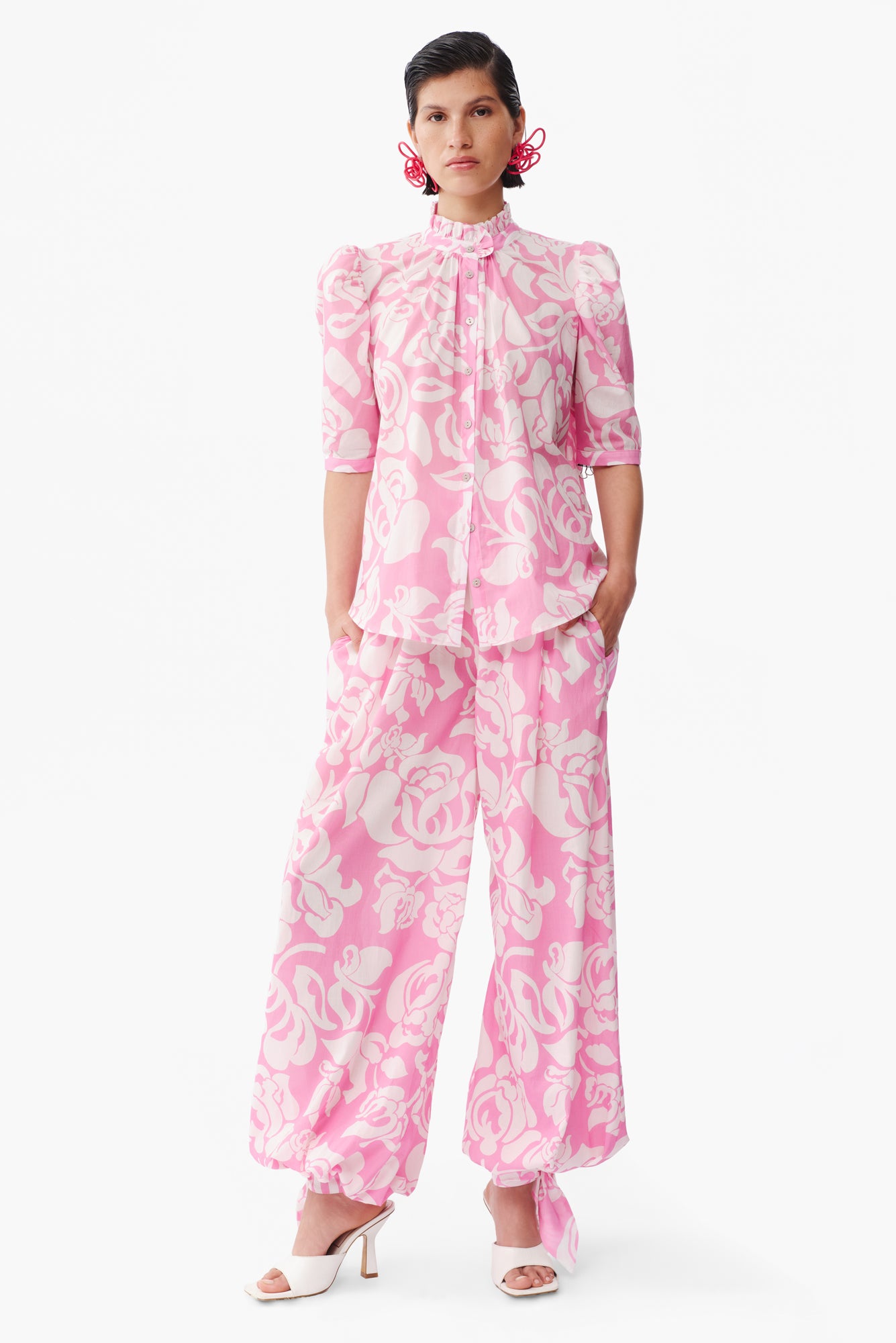 Tapir Blouse in Flora Pink Print