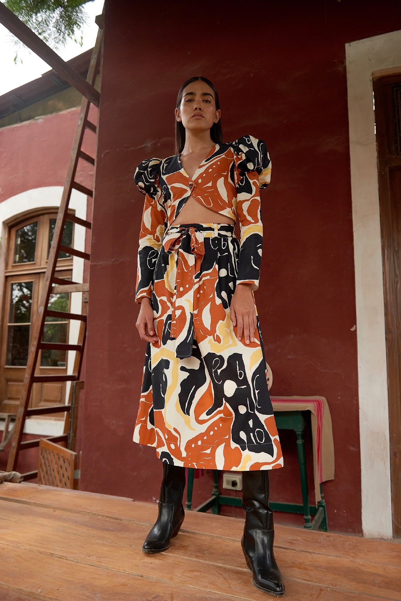 Oaxaca Skirt in El Pueblo Color Print