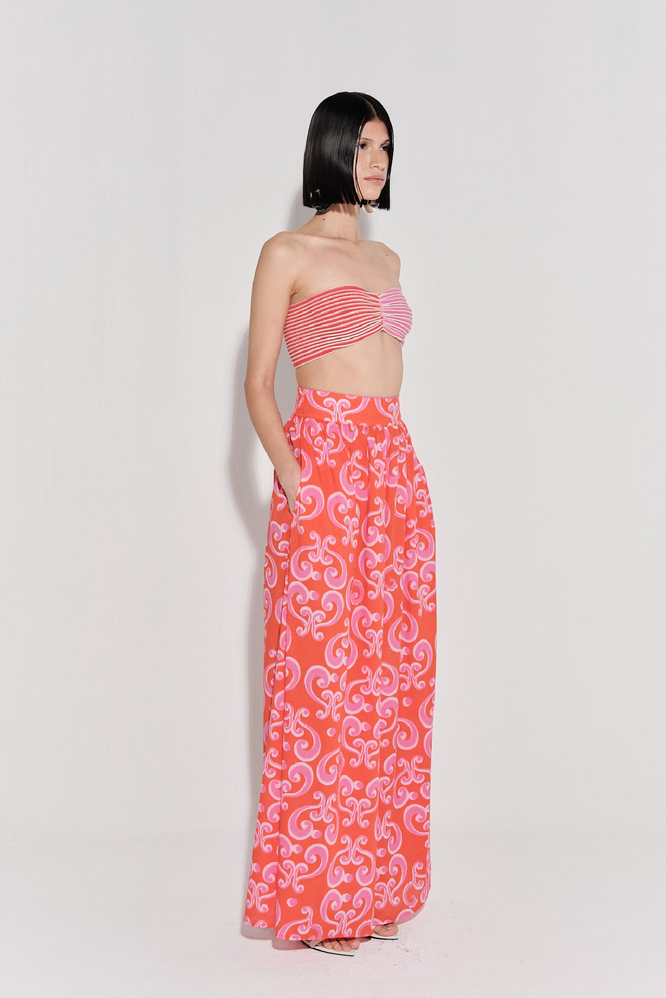 Papagayo Top in Tangerine / Fuchsia