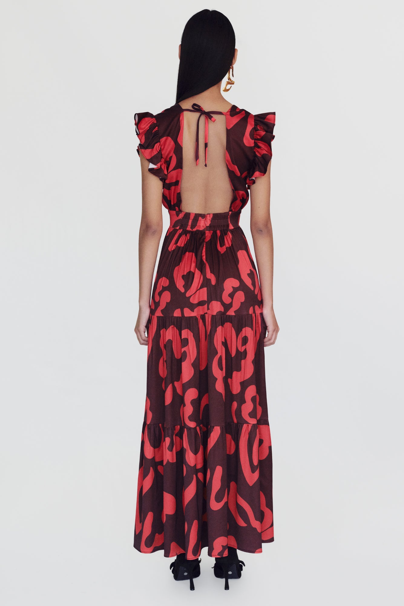 Coralina Dress in Nory Burgundy Print