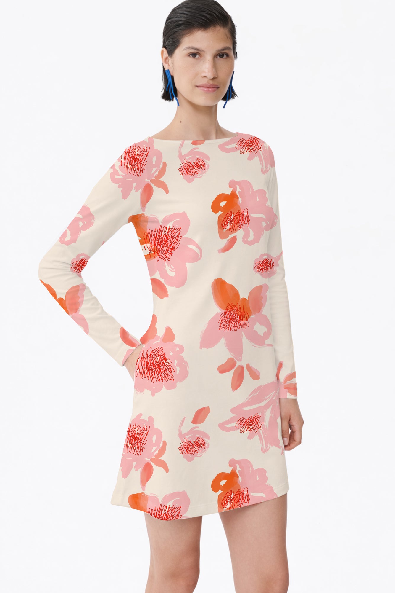 Rubi Dress in Peonia Red Print