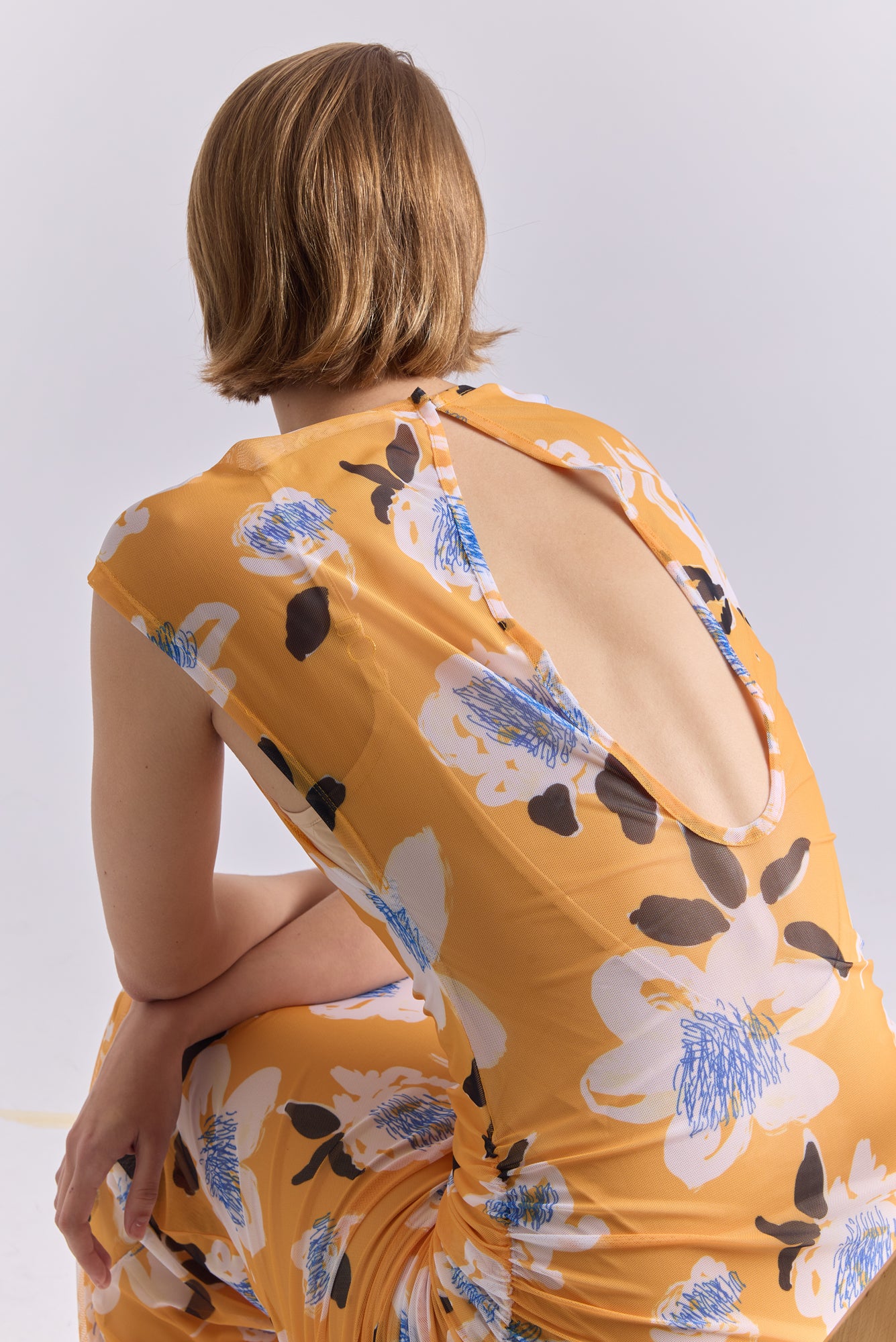 Melodi Dress in Peonia Yellow Print