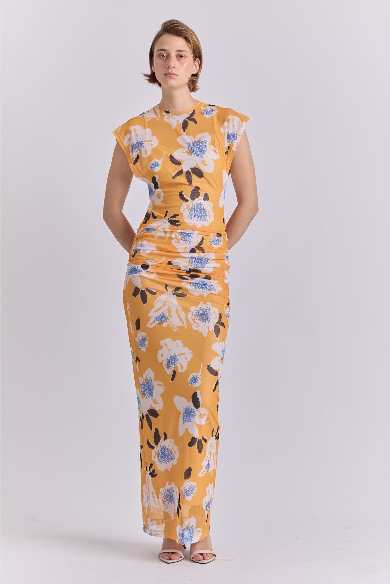 Melodi Dress in Peonia Yellow Print
