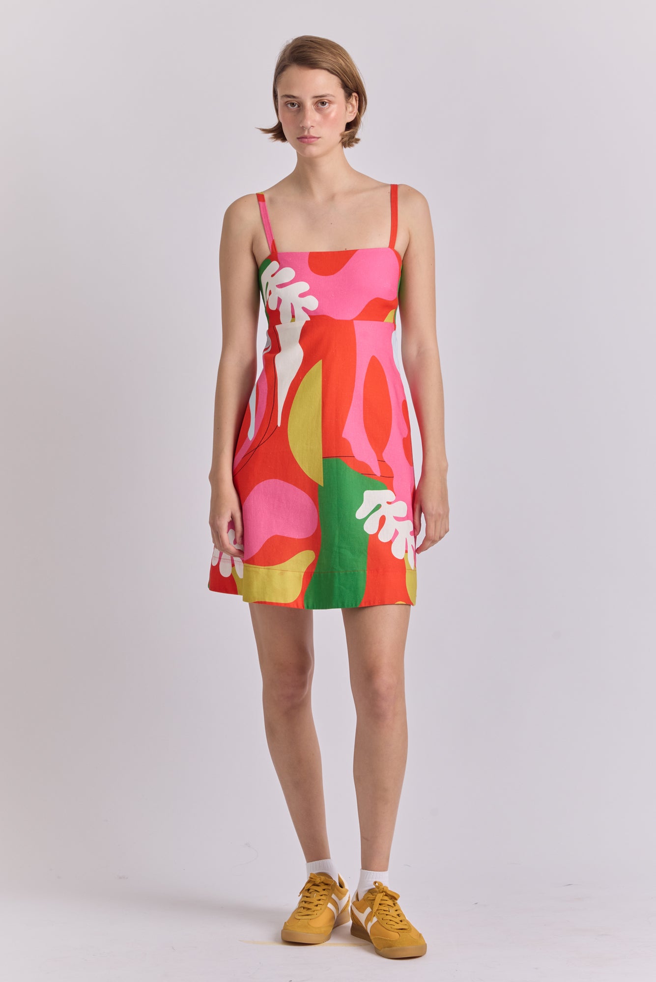 Vera Dress in Hojas Pink Print