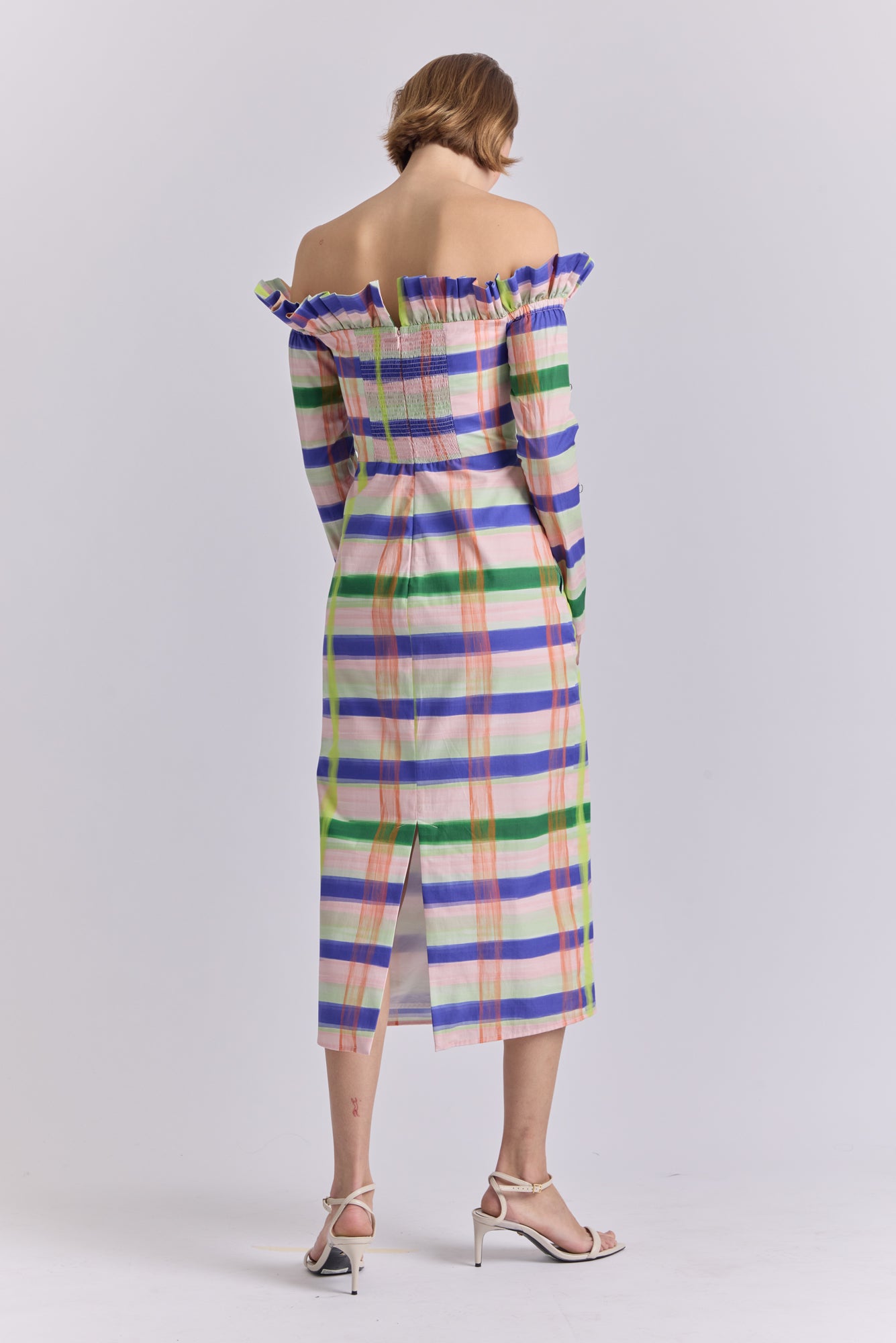 Sara Dress in Aqua Print