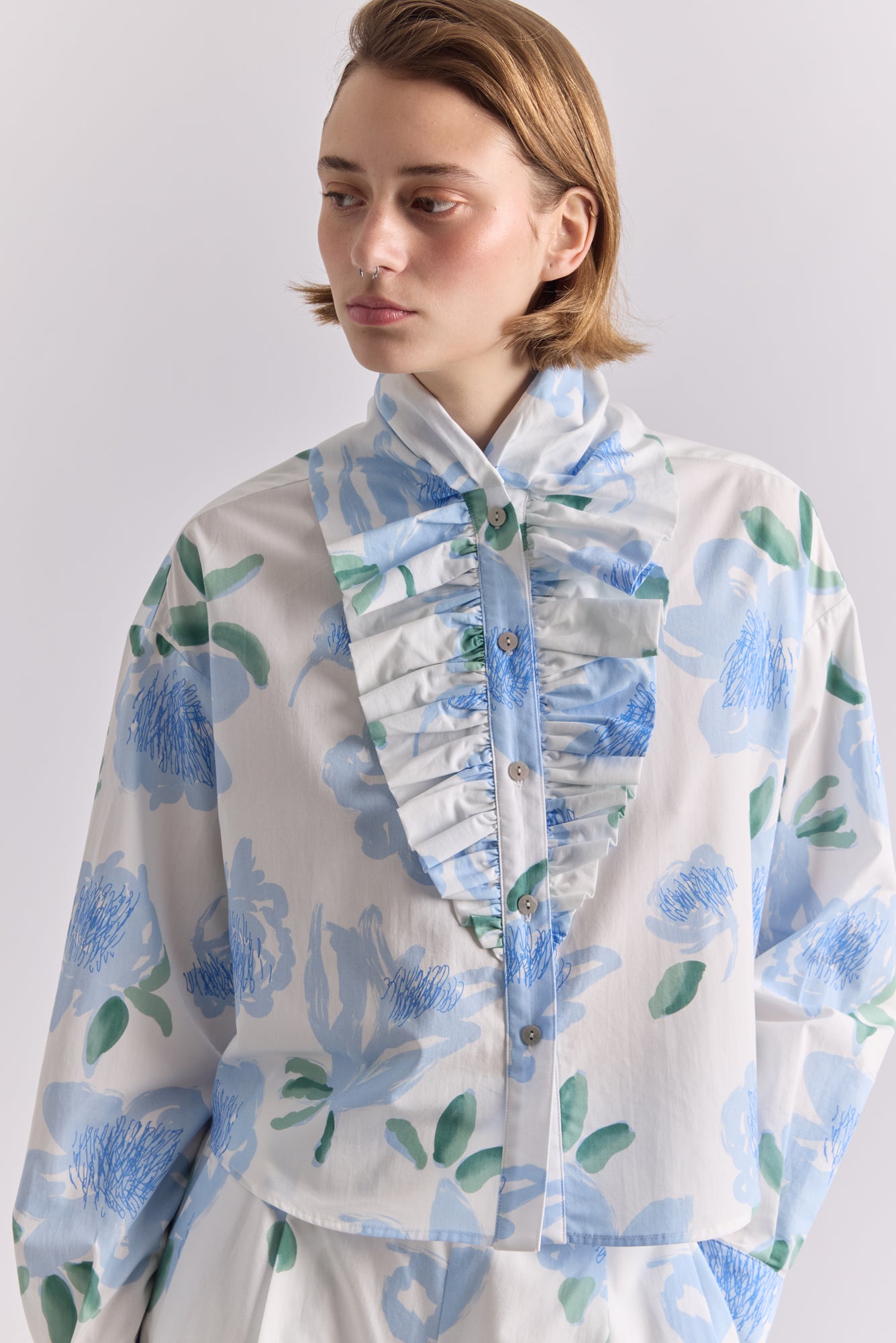 Laurel Blouse in Peonia Blue Print