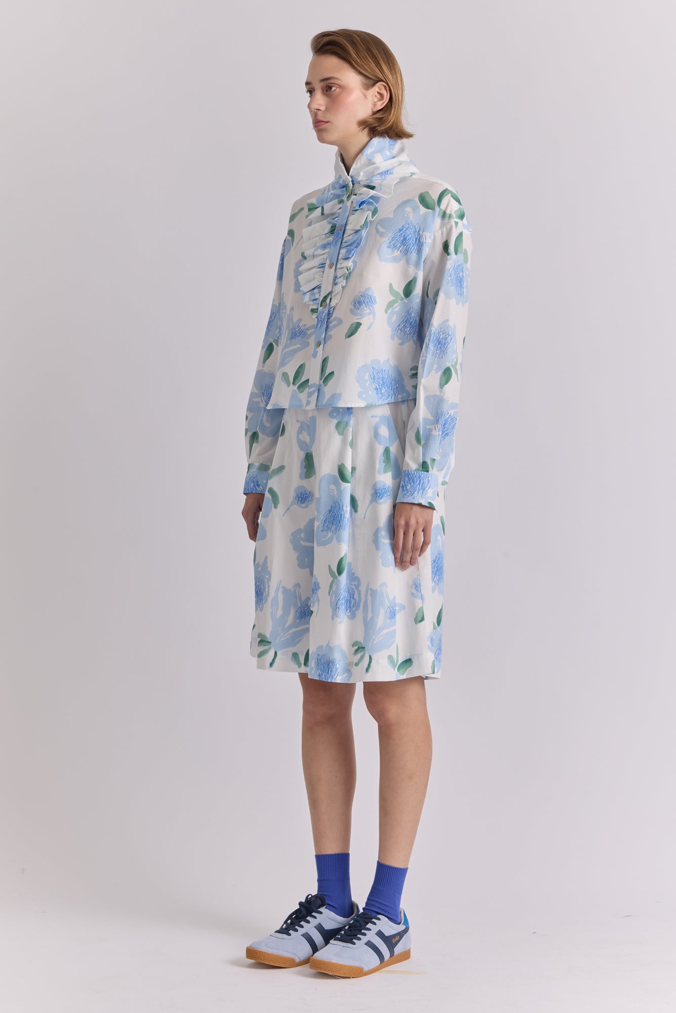 Torito Bermuda in Peonia Blue Print
