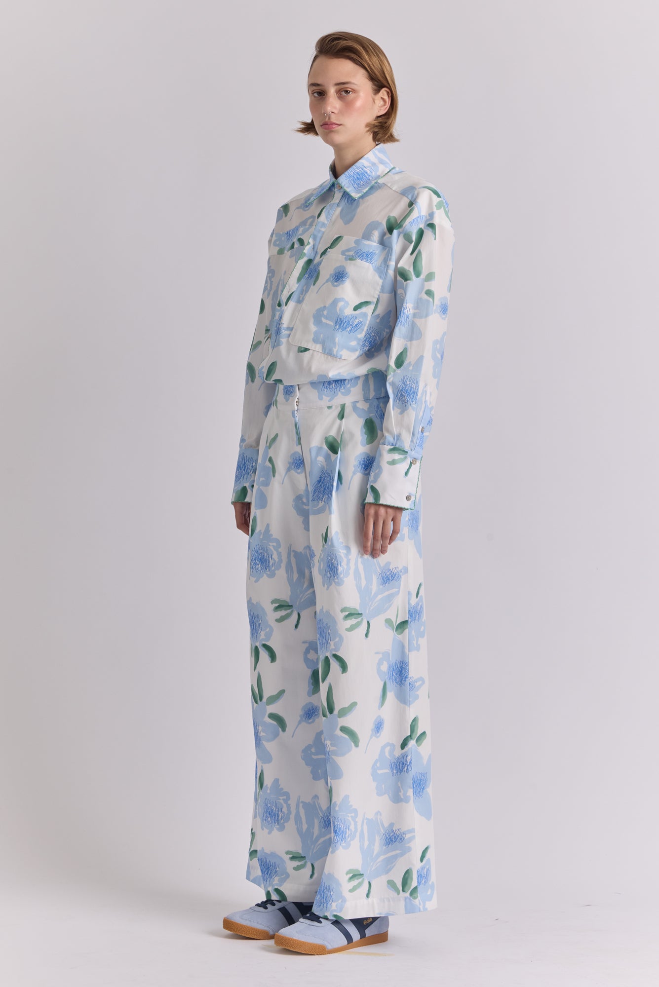 Panca Pants in Peonia Blue Print