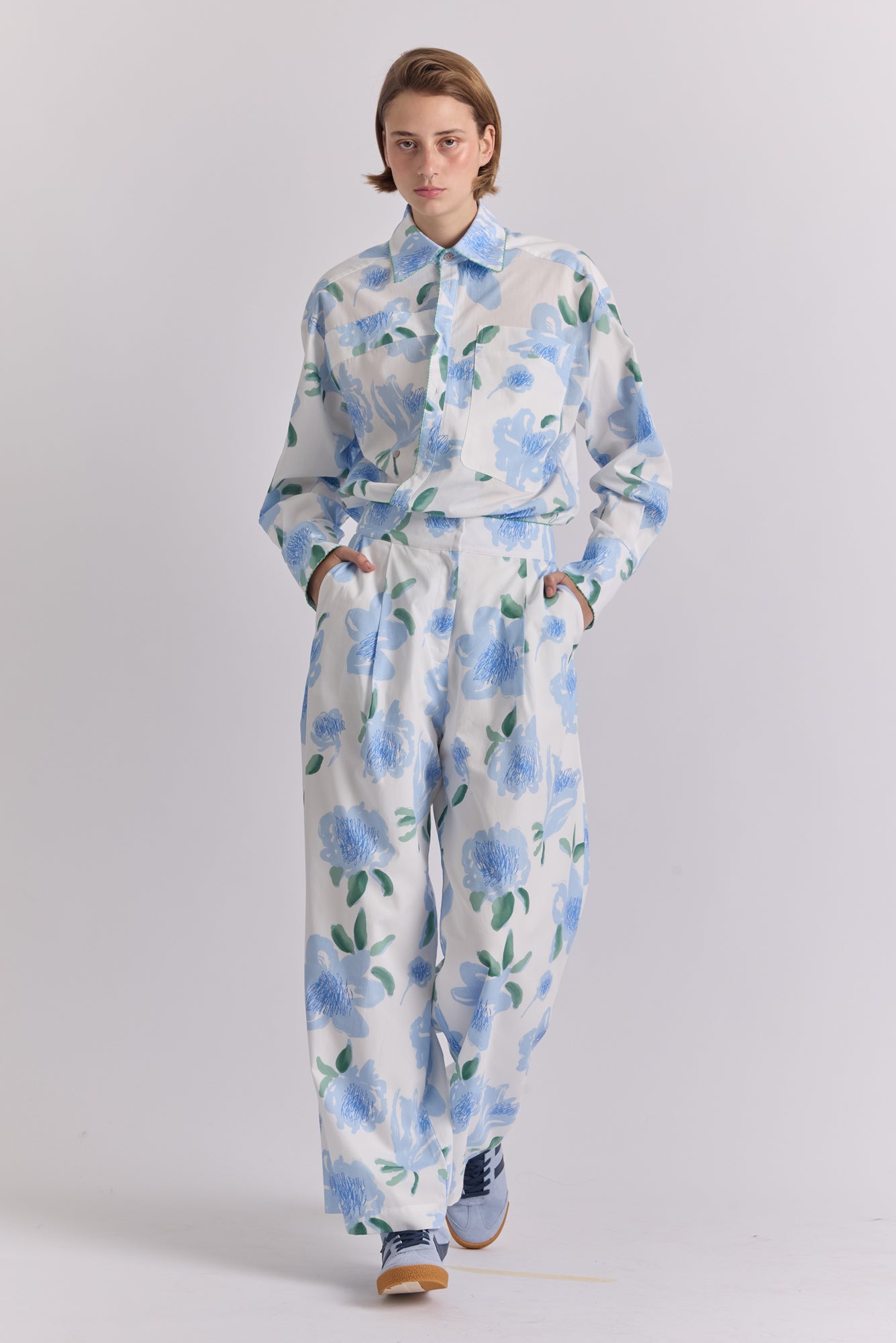 Panca Pants in Peonia Blue Print