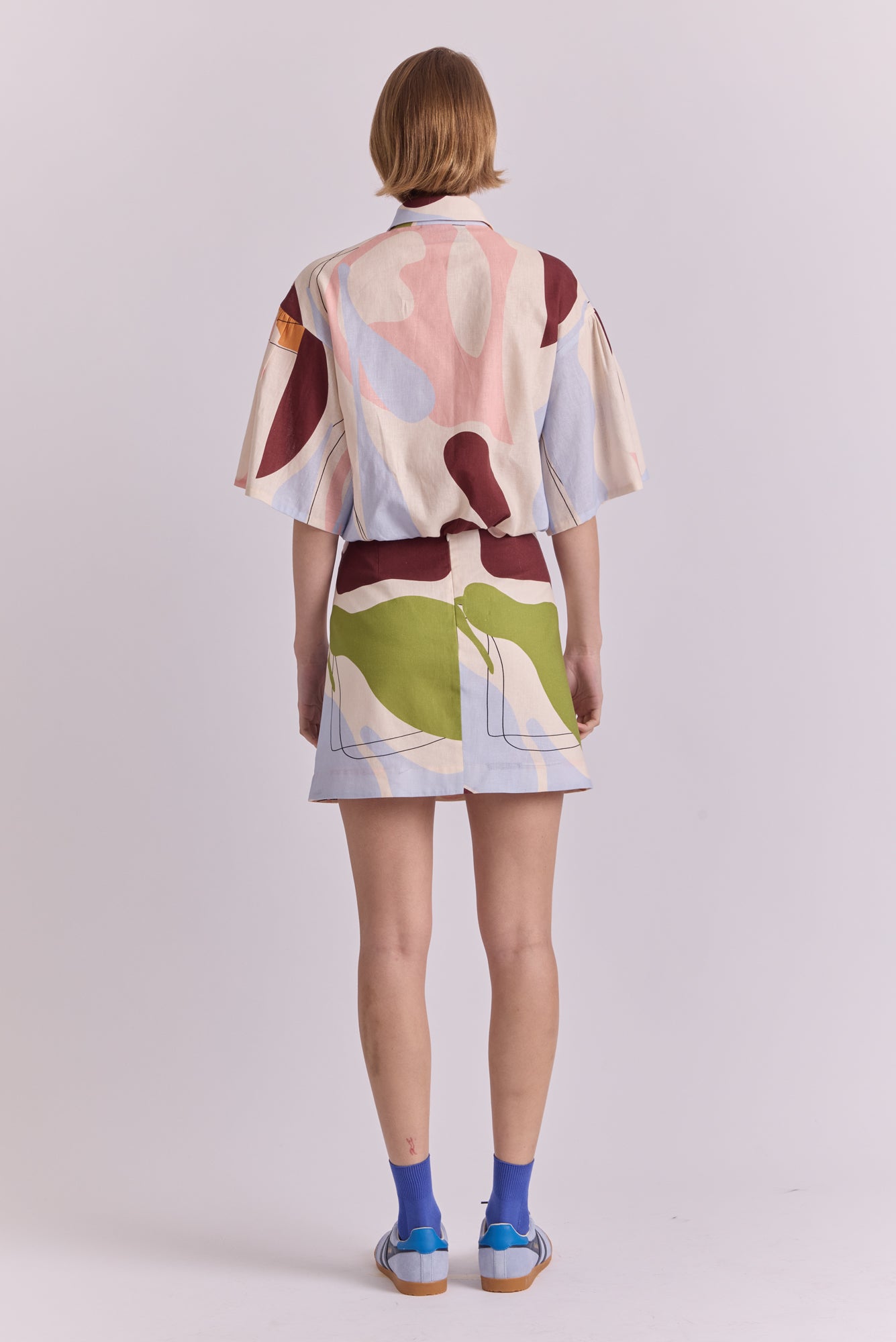 Mira Skirt in Hojas White Print