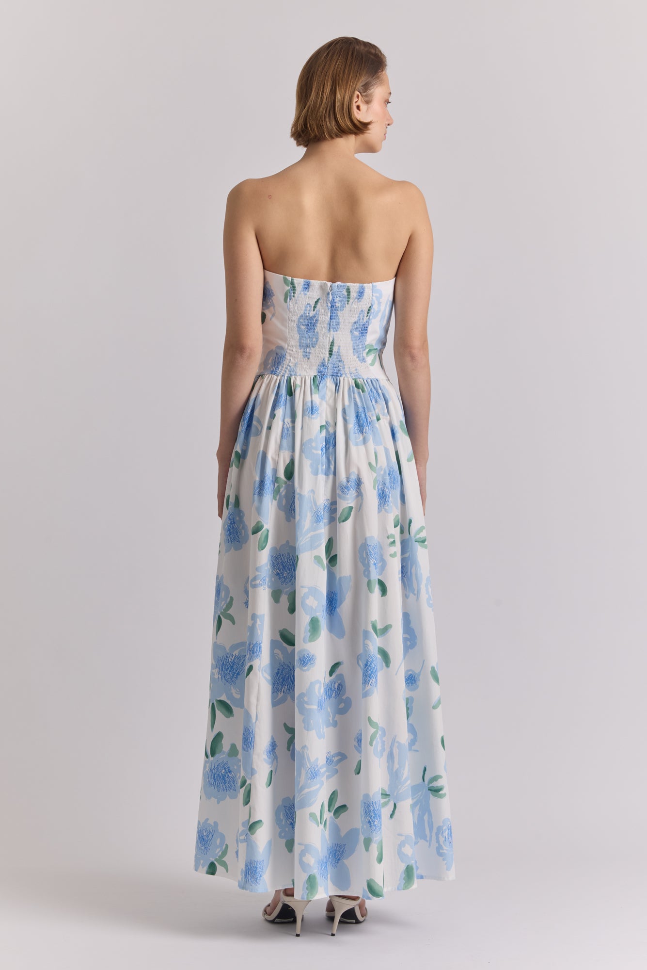 Golondrina Dress in Peonia Blue Print