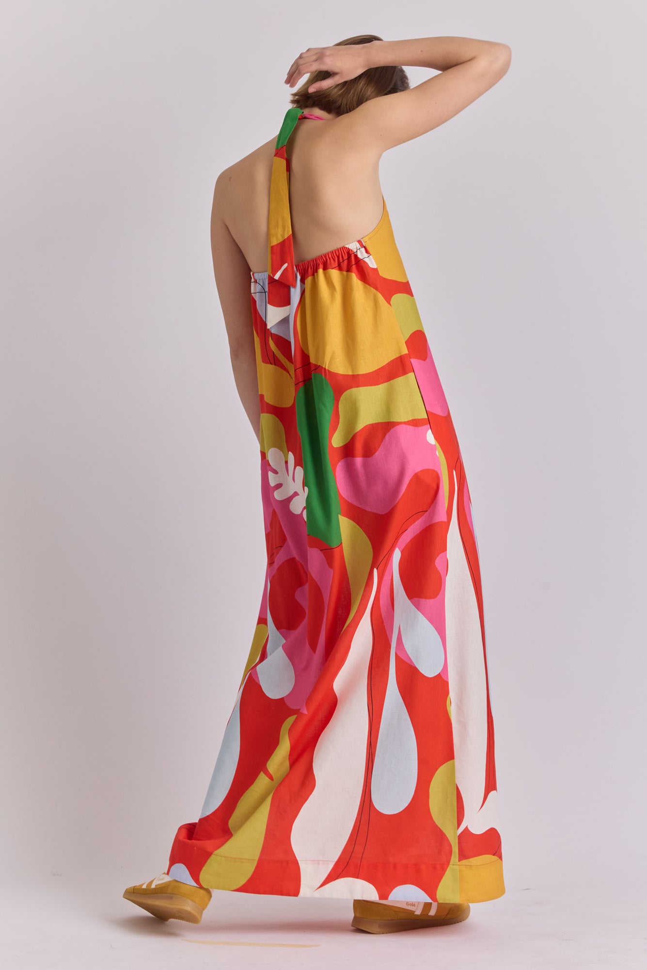 Mariana Dress in Hojas Pink Print