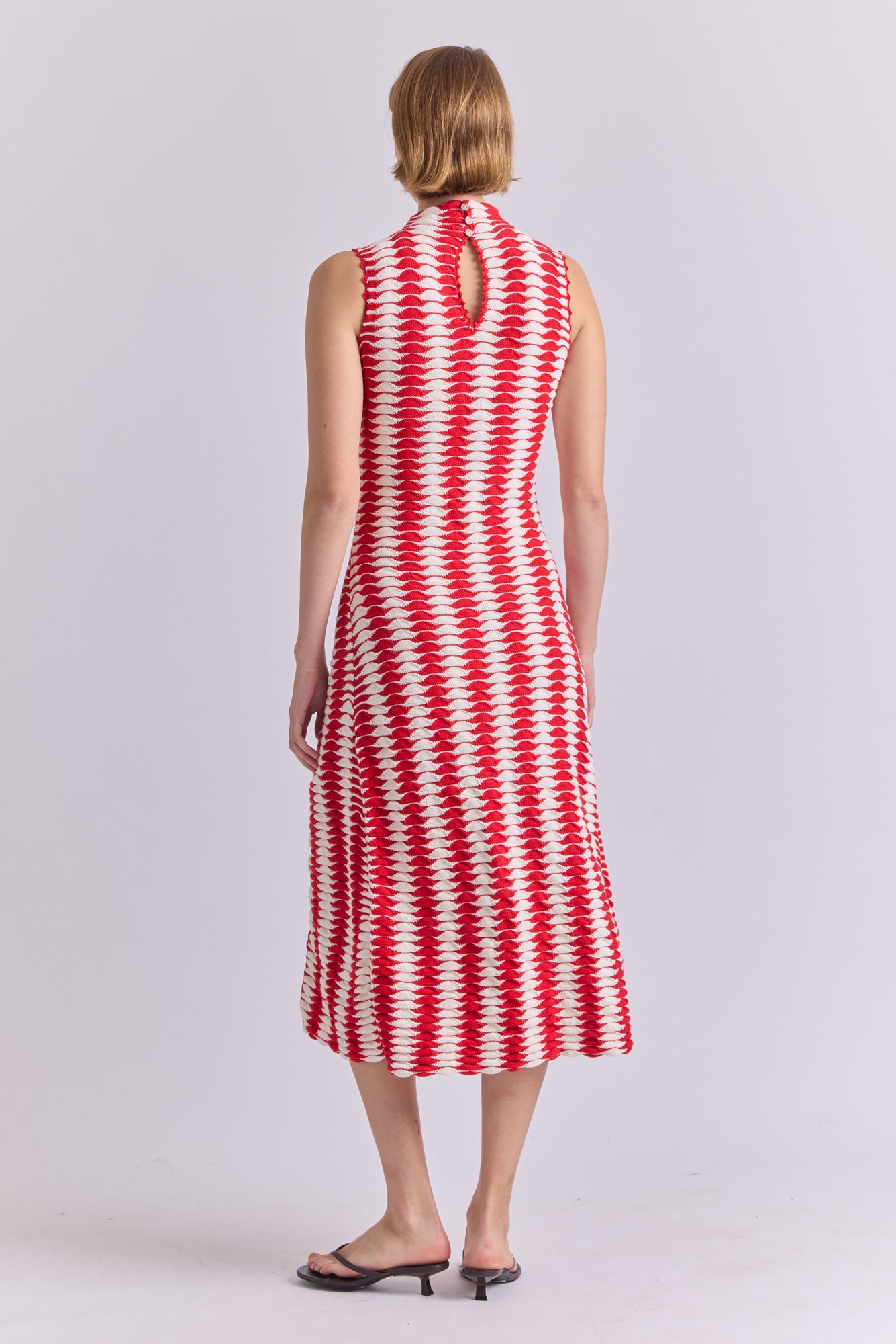 Montebello Dress in Red / White