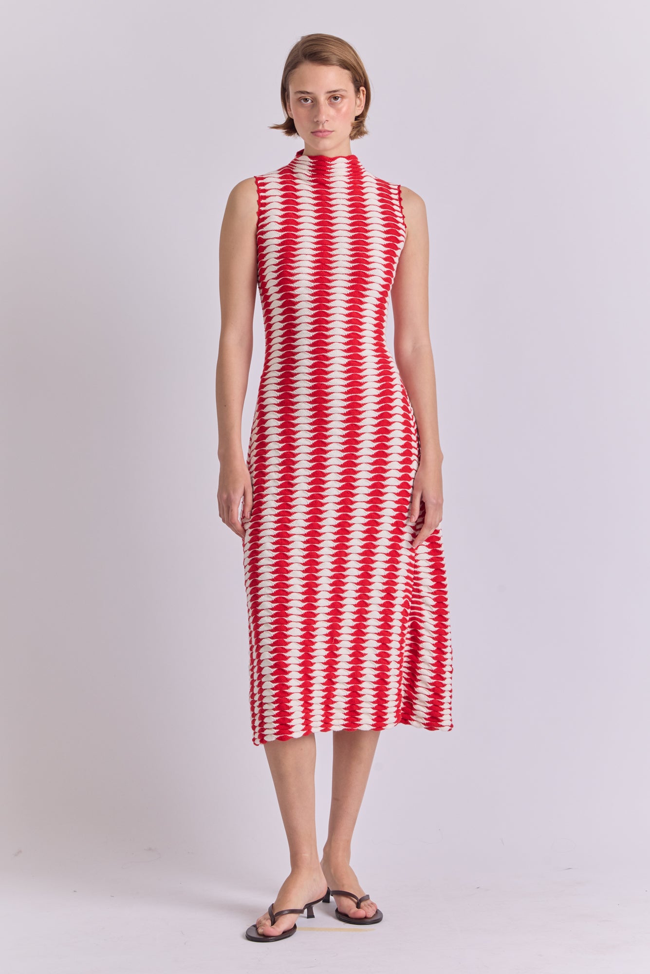 Montebello Dress in Red / White
