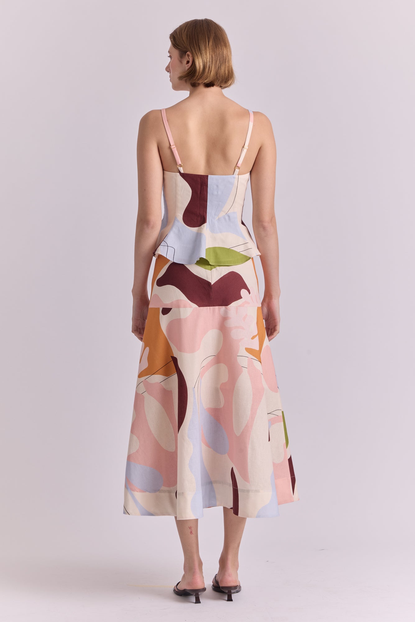 Valencia Skirt in Hojas White Print