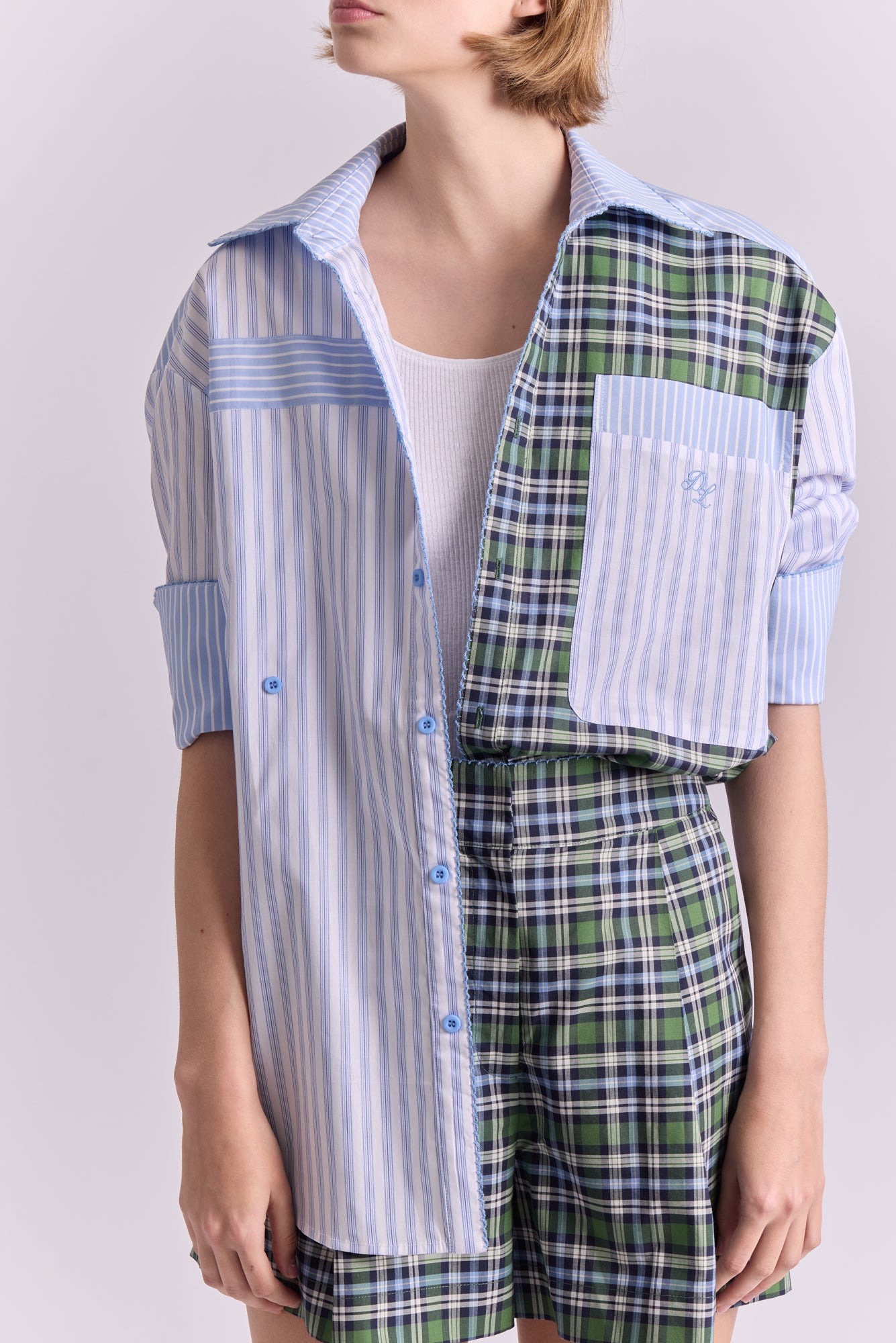 Norte Blouse in Mix Lines / Kilt