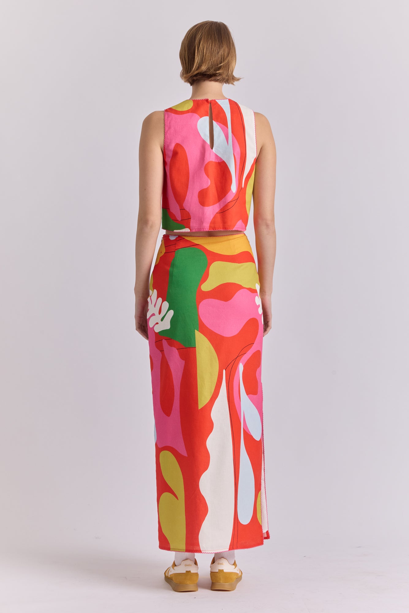 Polen Skirt in Hojas Pink Print
