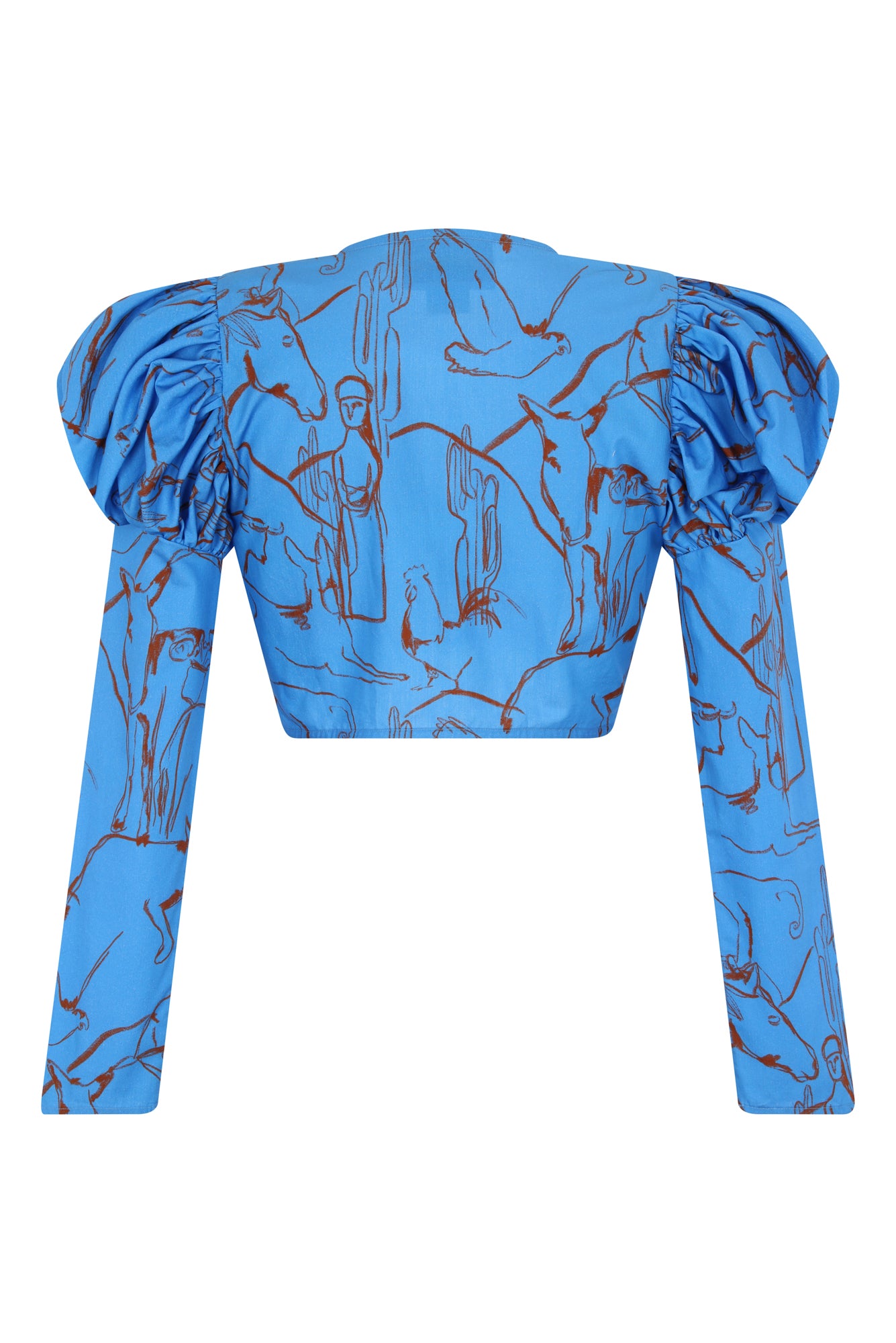 Tijuana Top in Caballos Azul Print